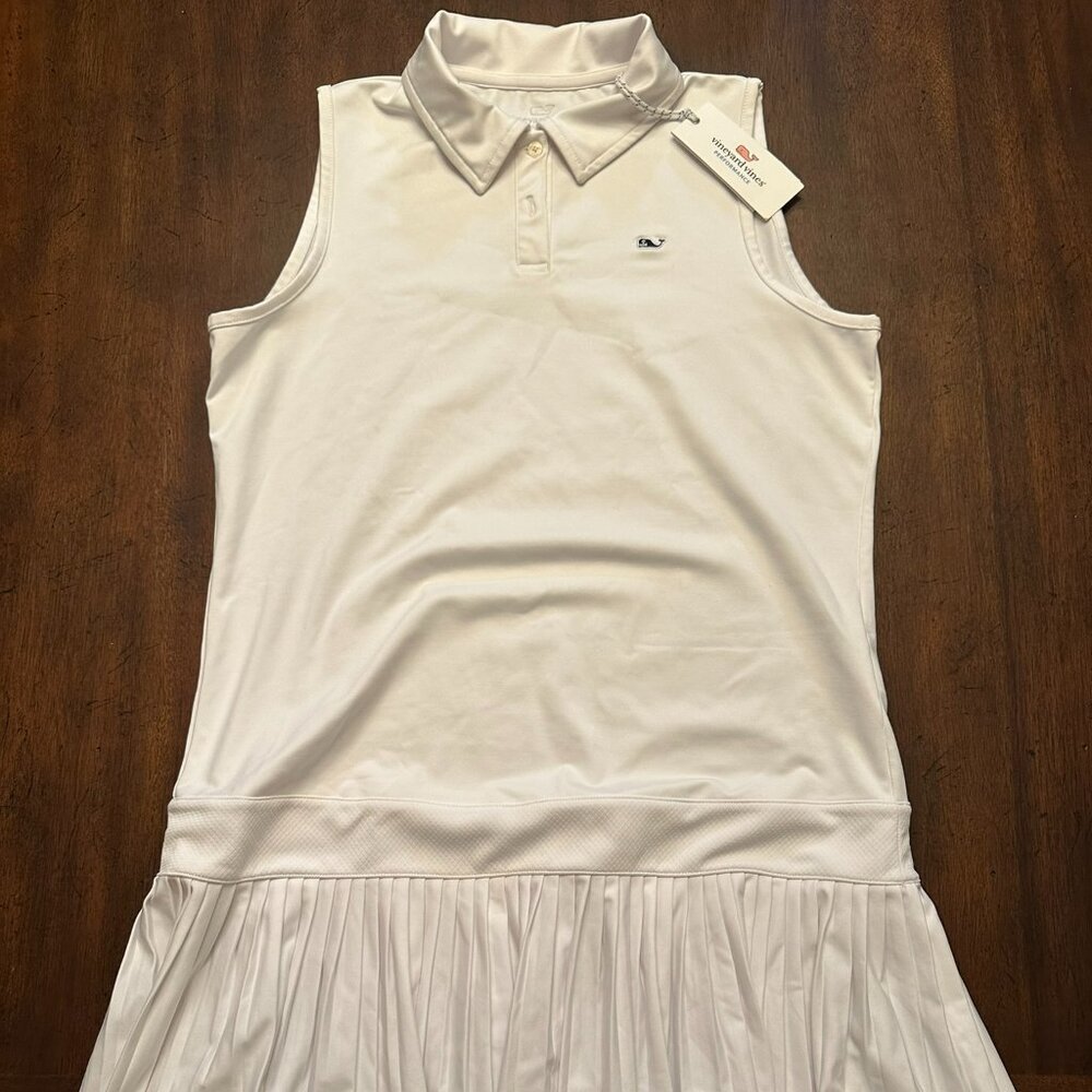 Pleated Tennis/Pickleball Dress - White - S